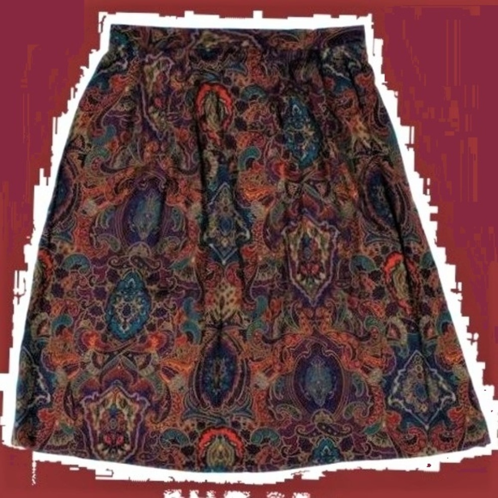 Rich Jewel Colors Paisley Full Maxi Skirt